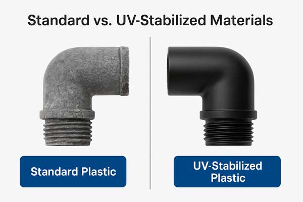 Comparison of standard vs. UV-stabilized agricultural materials